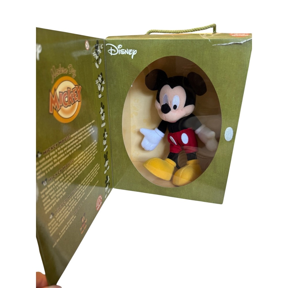 Disney Modern Day Mickey Mouse Plush Figure Applause Collector Box 90s Vintage